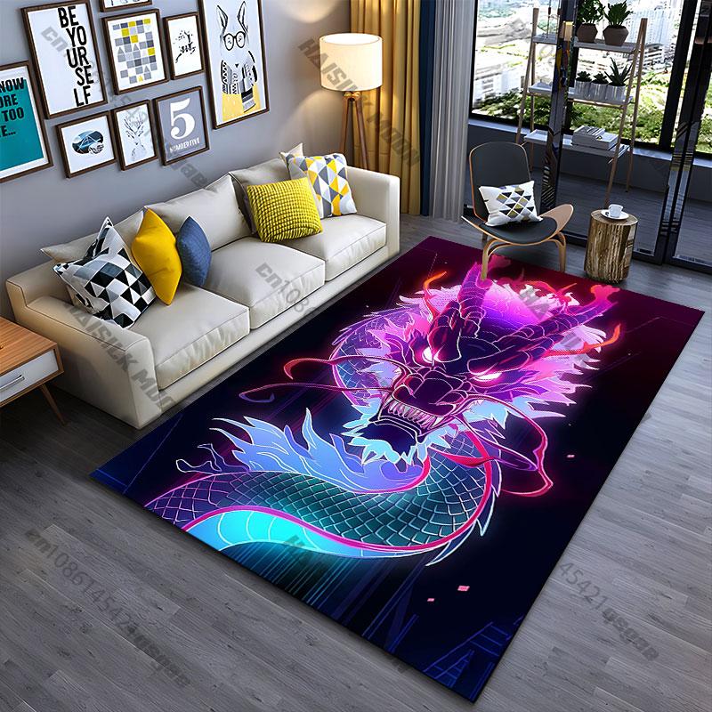 Fierce glowing mythical dragon spirit carpet Yoga living room room decor children's crawling mat doormat area rug games
