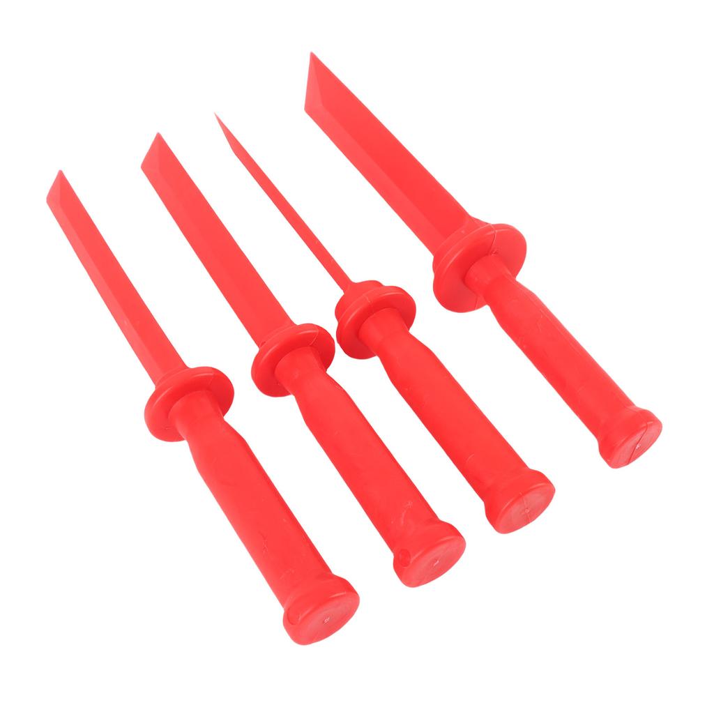 4Pcs Plastic Chisel Scraper Set Non Marring Prevent Strike Tool Safety Remover Red