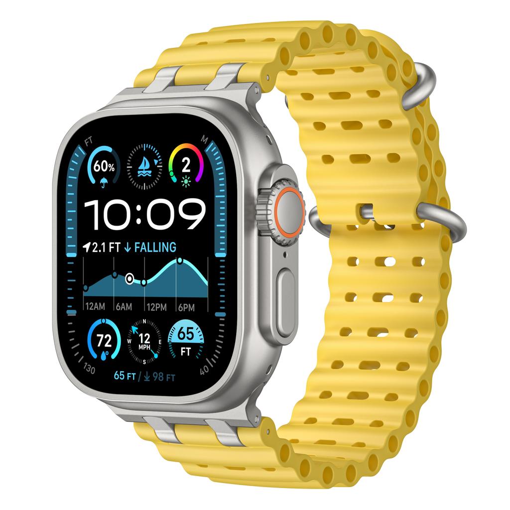 Silicone Band for Apple Watch Ultra 3/2 49mm 46mm 44mm 45mm Breathable Sport Strap for Iwatch Series 11 10 9 8 7 6 5 4 SE3 Men