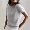 Spring and Autumn Round Neck Short Sleeve Wide Inner Knitted Bottom Short Top