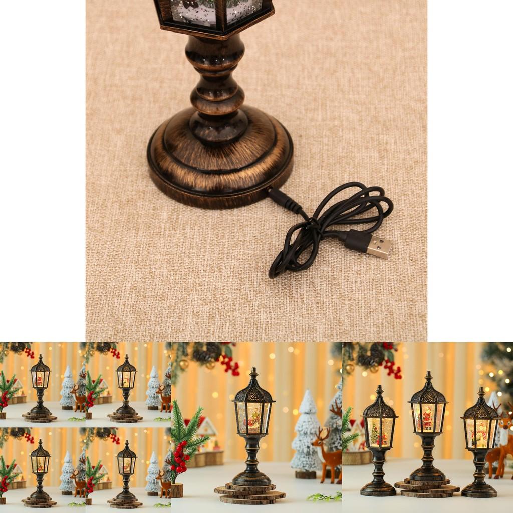 Рождественская фигурка снеговика Винтажная настольная лампа со светом, музыкой и снежным эффектом для праздничного декора