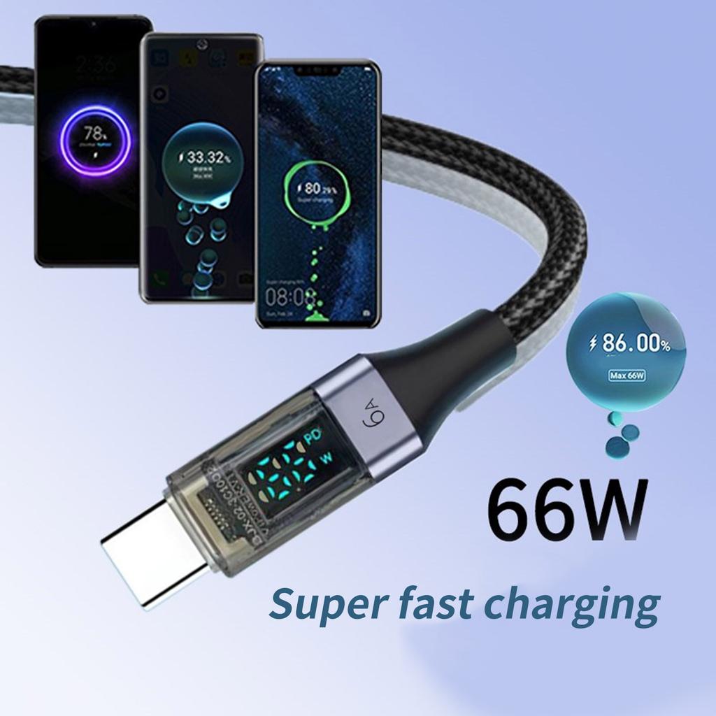 Кабель для зарядки USB A - Type C со светодиодным индикатором, кабель для быстрой зарядки и синхронизации данных со скоростью 480 Мбит/с для различных устройств USB C