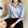 Chiffon Shirt Women's Spring and Autumn Fashion Tops Professional Temperament Draped Long-sleeved Shirt
