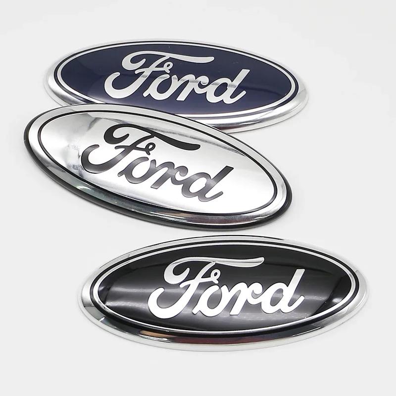 Car Sticker Ford New 2025 Hot 1Pc 17.5cm Car Front Rear Emblem Badge Trunk Hood Decal Sticker For Ford Edge Escape Fiesta Transi
