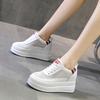 Трендовые новые женские туфли на толстой подошве и скрытой платформе, сетчатые белые туфли, повседневная спортивная обувь