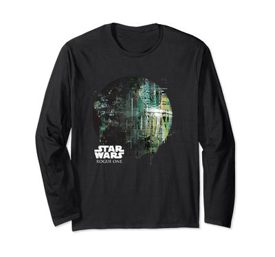 Rogue One Эпическая Звезда Смерти Капающий Большой Логотип На Груди Футболка с Длинным Рукавом