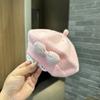 Fashion Cute Baby Hat Solid Color Bow Warm Beret Hat For Girls Vintage Princess Beret Hat Children Autumn Winter Cap Gifts