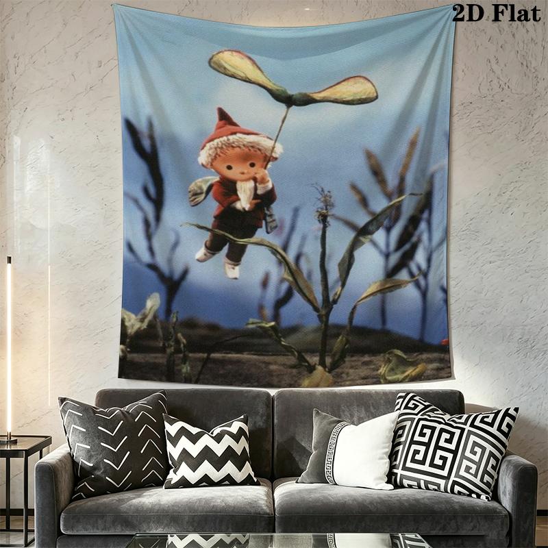 Little Sandman Wall Tapestry Aesthetic Wall Hanging Printed Fabric Blanket Decorative Tapestries for Bedroom Living Room Home Decor