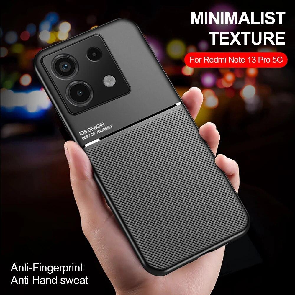 Чехол для Redmi Note13 Pro 5G, автомобильный магнитный держатель, кожаный чехол для телефона для Redmi Note 13 Pro Plus Pro + 5G, мягкая рамка из ТПУ, защит...
