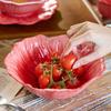 Household Ceramic Flower Plate Light Luxury Decorative Bowl Pastry Dish Soup Bowls  Western Food
