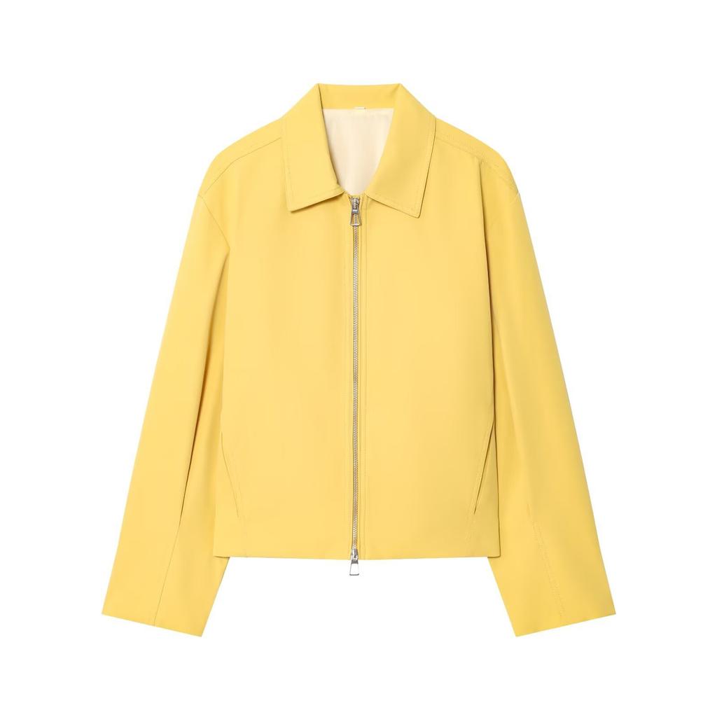 Women's Solid Color Fashionable Sleeve Long Sleeved Zipper Casual Top Jacket Jacket