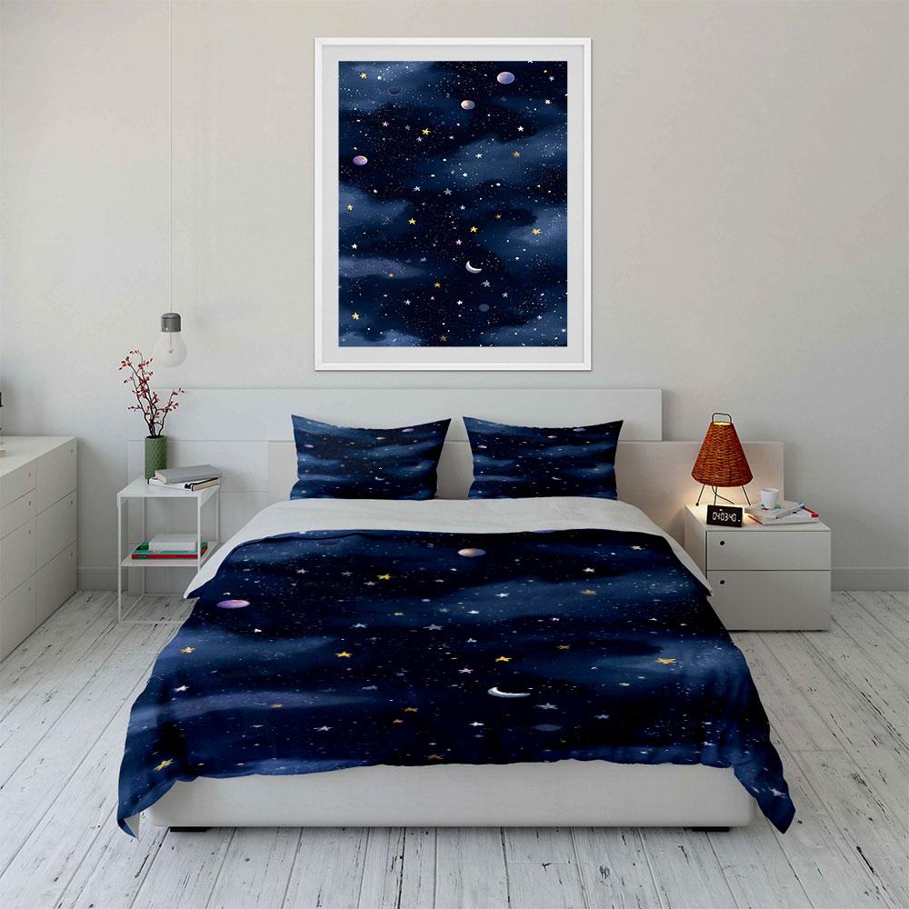 Golden cosmic nightscape dreams Bedding sets Duvet covers Pillowcases(1* Duvet Cover 2* Pillowcases without duvet insert)