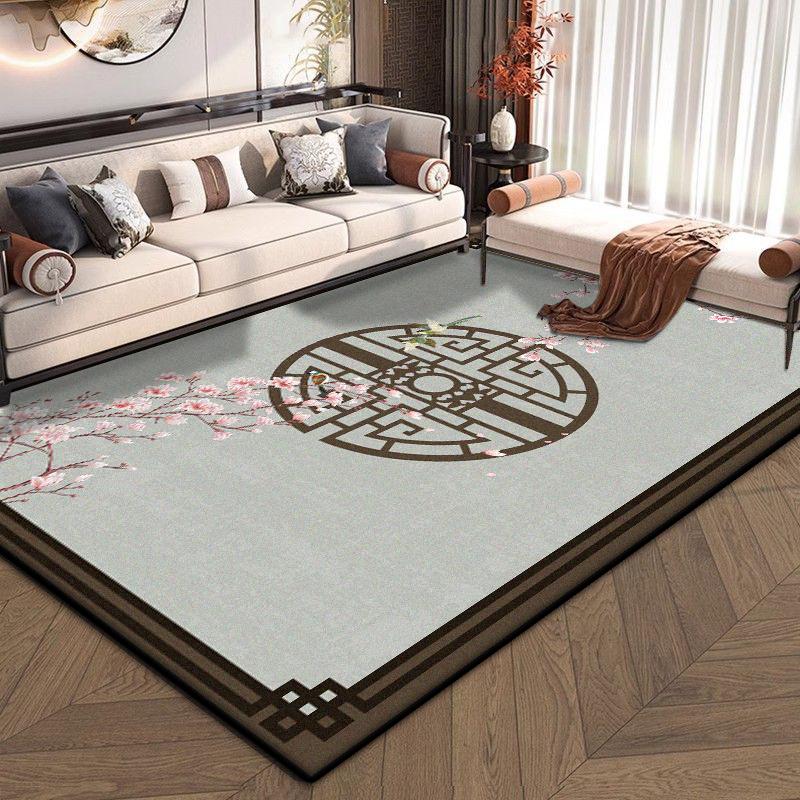 New Chinese Style Large Living Room Carpet Antiskid Room Decoration Aesthetic Lounge Rug Fluffy Study Decoration Mat Easy Clean