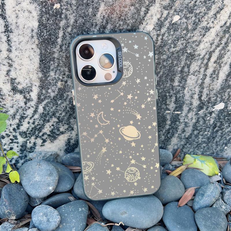 Звездная ночь космос созвездия звезды Чехол для телефона для iPhone 13 Mini 15 Plus 16 15 13 14 11 12 Pro Max Ударопрочный Лазерный чехол