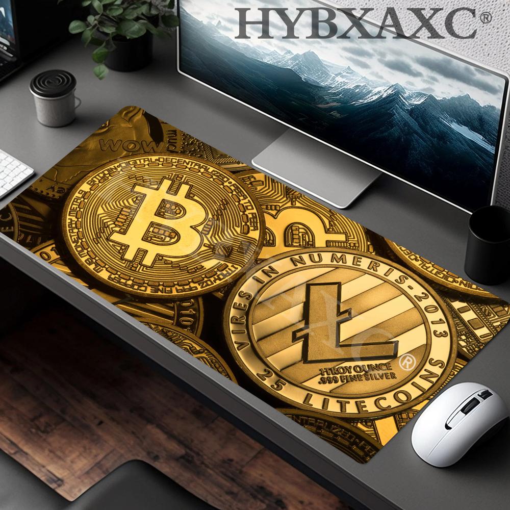 HYBXAXC Нескользящий Резиновый RGB Биткоин Коврик для Мыши Большой Ковер С Подсветкой Настольный Коврик HD Игровые Аксессуары для Ноутбуков Коврик для Компьютерного Шкафа
