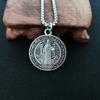 Catholic Saint Benedict Medallion Pendant Necklace Alloy San Benito Collares Choker Necklaces Creativity Gift Wholesale