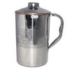Prisha India Craft Copper Jug Water Pitcher Outside Stainless SteelCapacity 1.6 L ,
