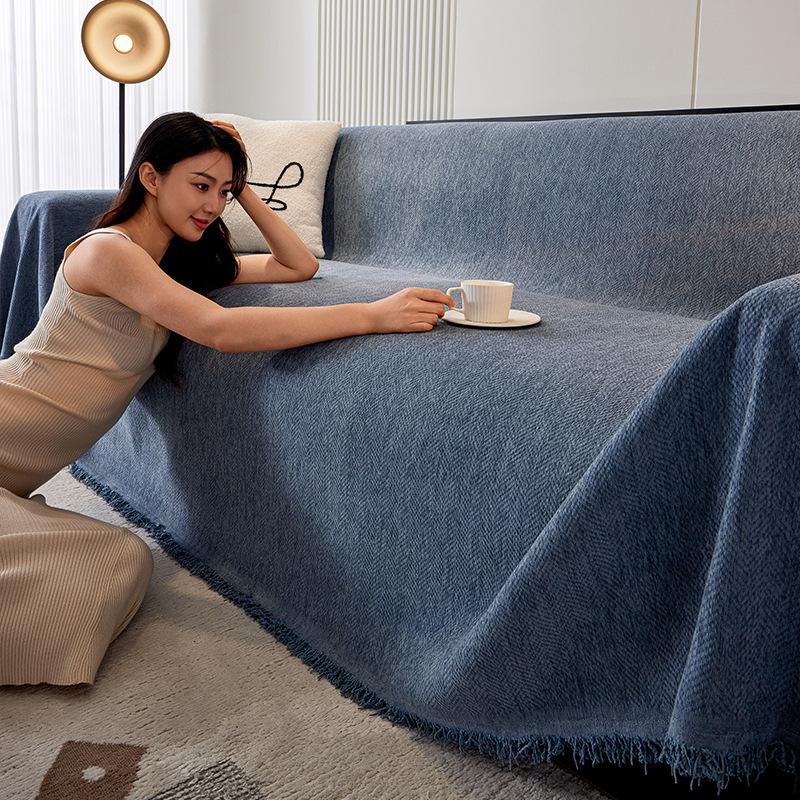 Серый Чешуйчатый Узор Шенилл Чехол для Дивана Диванное Полотенце Универсальное для Четырех Сезонов Анти-Кот Моющийся Диванный Плед Защита Подушки