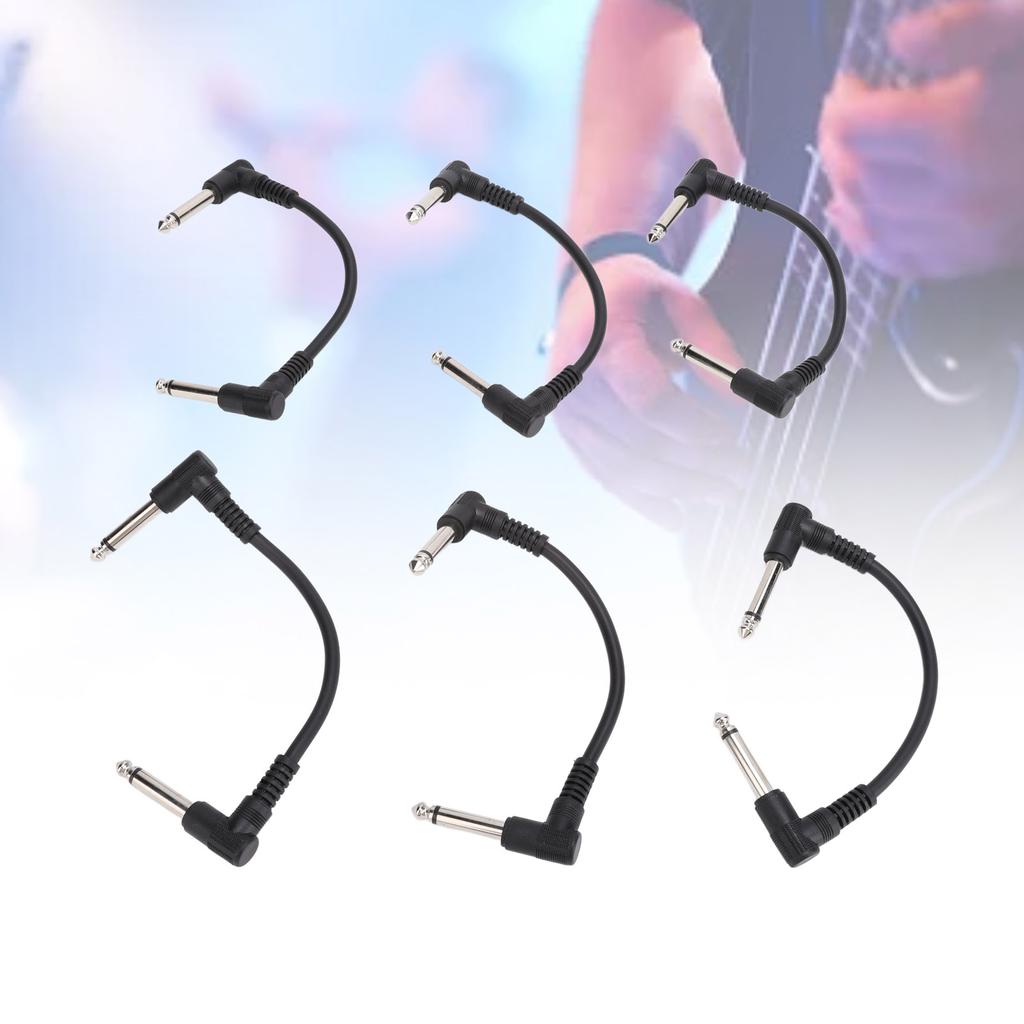 6 Pcs Guitar Effect Pedal Cable 15cm 6 Inch 1Celsius4 Inch Right Angle Guitar Patch Cable for Microphone Amplifier Keyboard