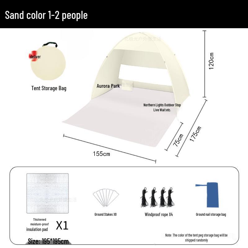 Portable Quick-Open Sunshade Tent – Lightweight, Foldable, and Family-Friendly for Beach and Camping