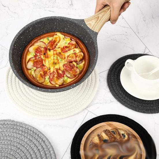 Мягкий хлопковый тканый набор подставок, теплоизоляционный, водопоглощающий, шумопоглощающий, хлопковый коврик для чашек, против ожогов