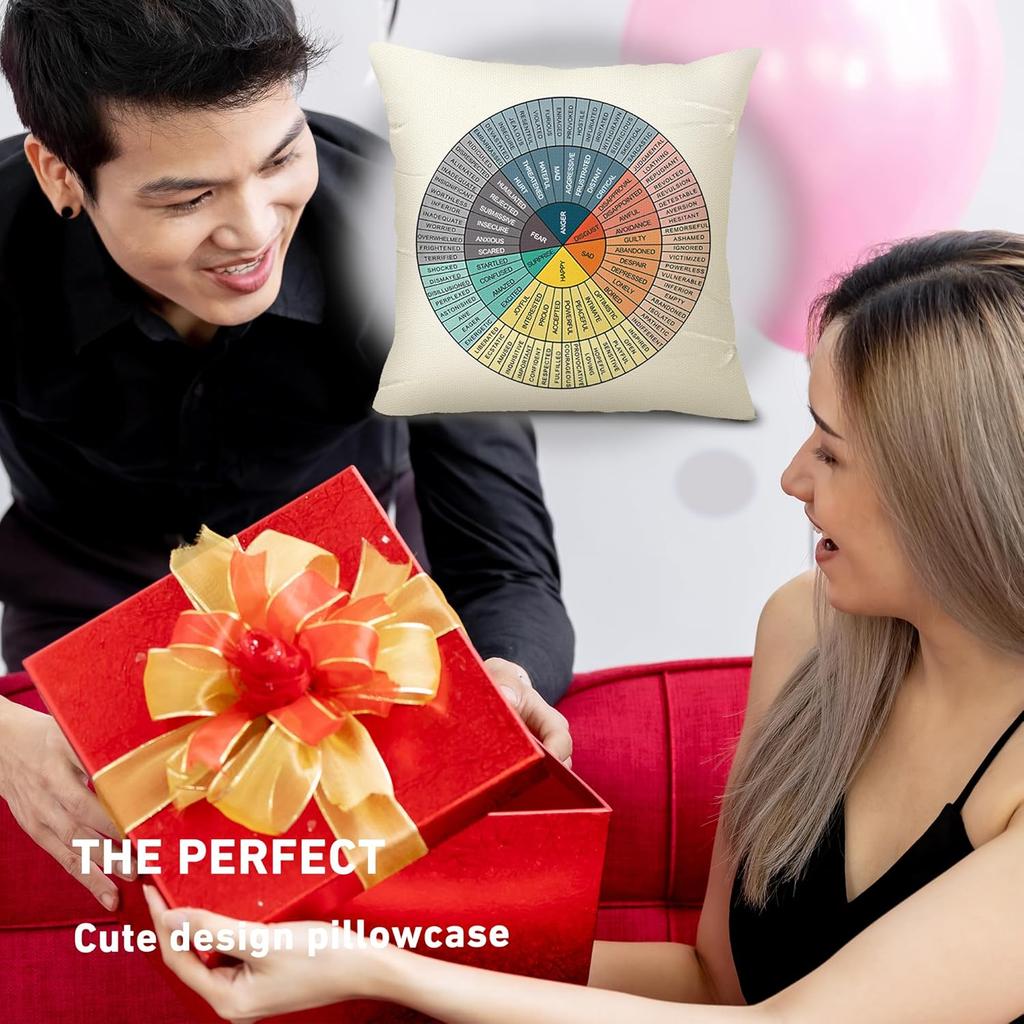 Feelings Wheel Pillow Cover Counseling Office Emotion Wheel Pillow Case Therapist Office Decor School Counselor Office Must Haves Calm Down Corner