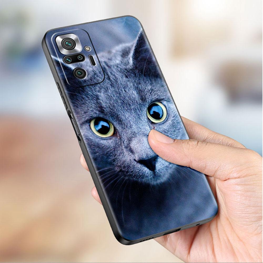 Чехол для Xiaomi Redmi Note 10 9 11 Pro, мягкий чехол для телефона 10S 9S K40 8 9A 9C 9T 7 10C 8T, силиконовый чехол, милый Aniaml Cat Shell Sac