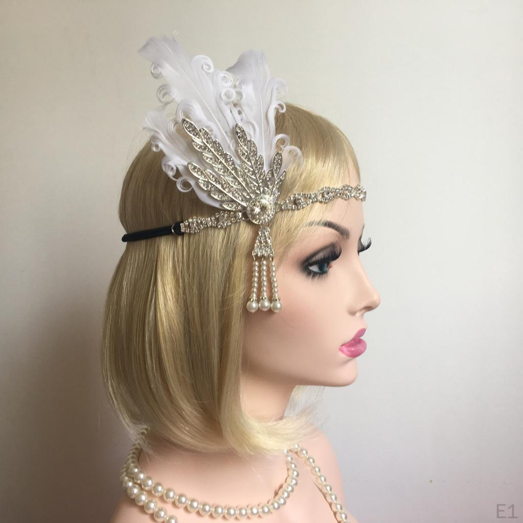 Женская повязка на голову 1920-х годов, повязка на голову с перьями 20-х годов, головной убор, аксессуары для костюмов