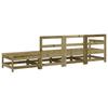 VidaXL Salon de Jardin 4 pcs, Canapés avec Repose-pieds, Sièges avec Dossier et Accoudoir, Meubles de Terrasse Patio, Bois 825540