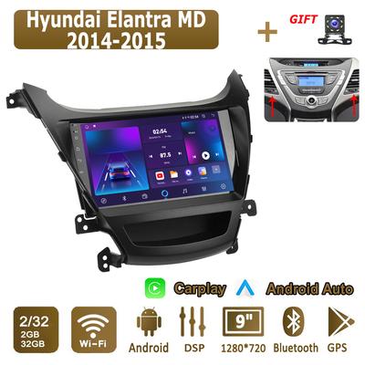 Android Carplay автомобильное радио для Hyundai Elantra MD 2014-2015 мультимедийный проигрыватель головное устройство стерео GPS навигация BT WIFI 2+32 ГБ