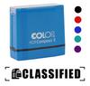 Printtoo Classified Self Inking Rubber Stamp Pre-Inked Office Stamp- Home Office Business Stationery, Black- 42 X 9