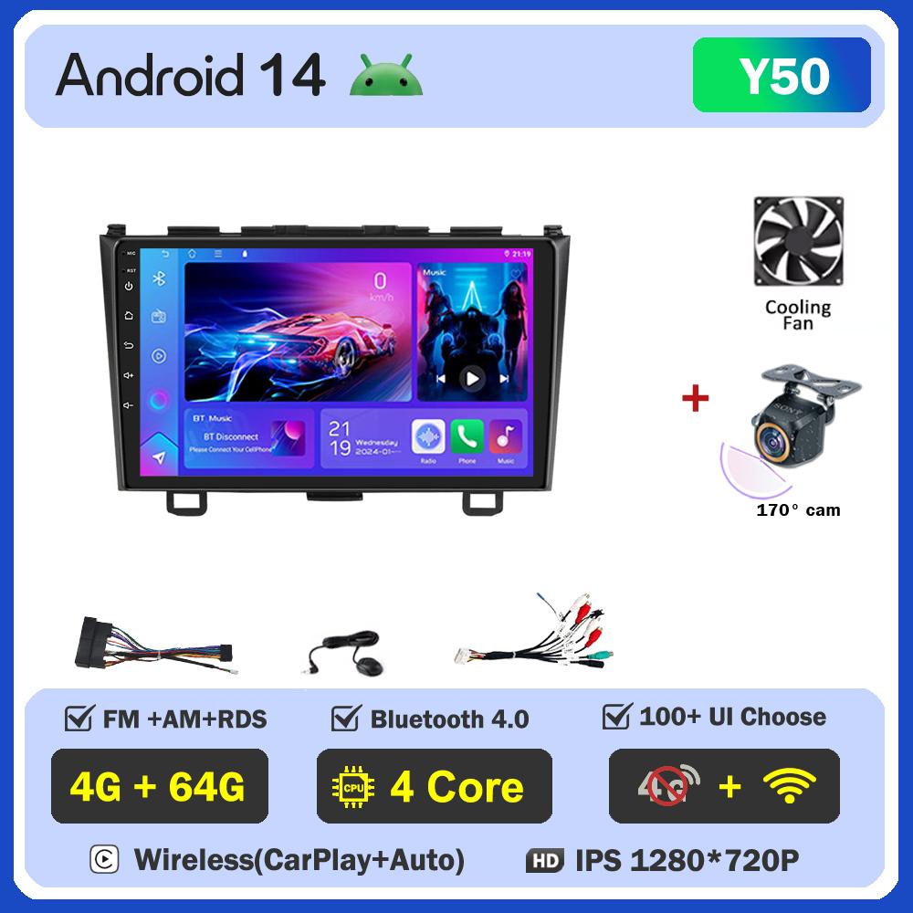 Для Honda CR-V 3 RE CRV 2007-2011 Автомобильный мультимедийный видеоплеер Android Auto Car Radio Сенсорный экран GPS-навигация Mirror Link