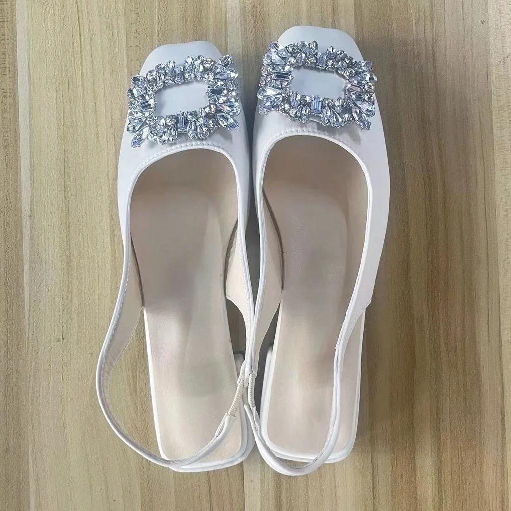 Модные босоножки на низком каблуке со стразами, женская обувь 2024 года, новые летние модные туфли на квадратном каблуке для женщин Sandalias De Mujer