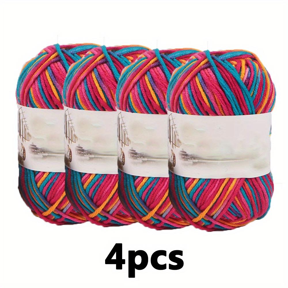 Набор акриловой пряжи из 4 шт., градиент смешанных цветов, мягкая пряжа для рукоделия для ручного машинного вязания крючком, идеально подходит для шарфов, свитеров, носков, перчаток, всего 7,05 унций