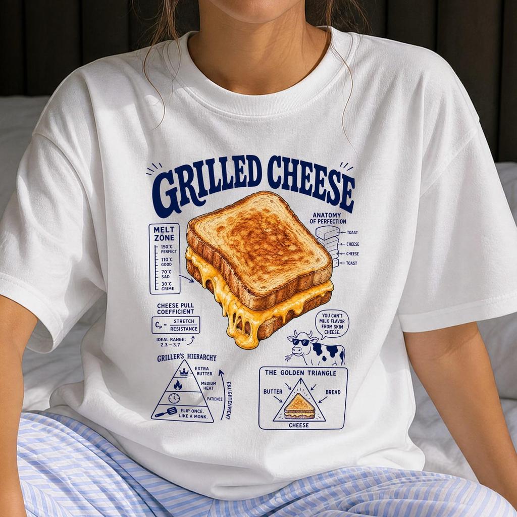 Funny Grilled Cheese Shirt - Retro Food & Cooking Gift - Sarcastic Grilled Cheese Clothing