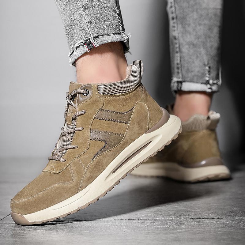38-45 Мужские кожаные ботинки в стиле хип-хоп, дышащая повседневная обувь в стиле ретро, повседневная обувь больших размеров, легкие ботильоны