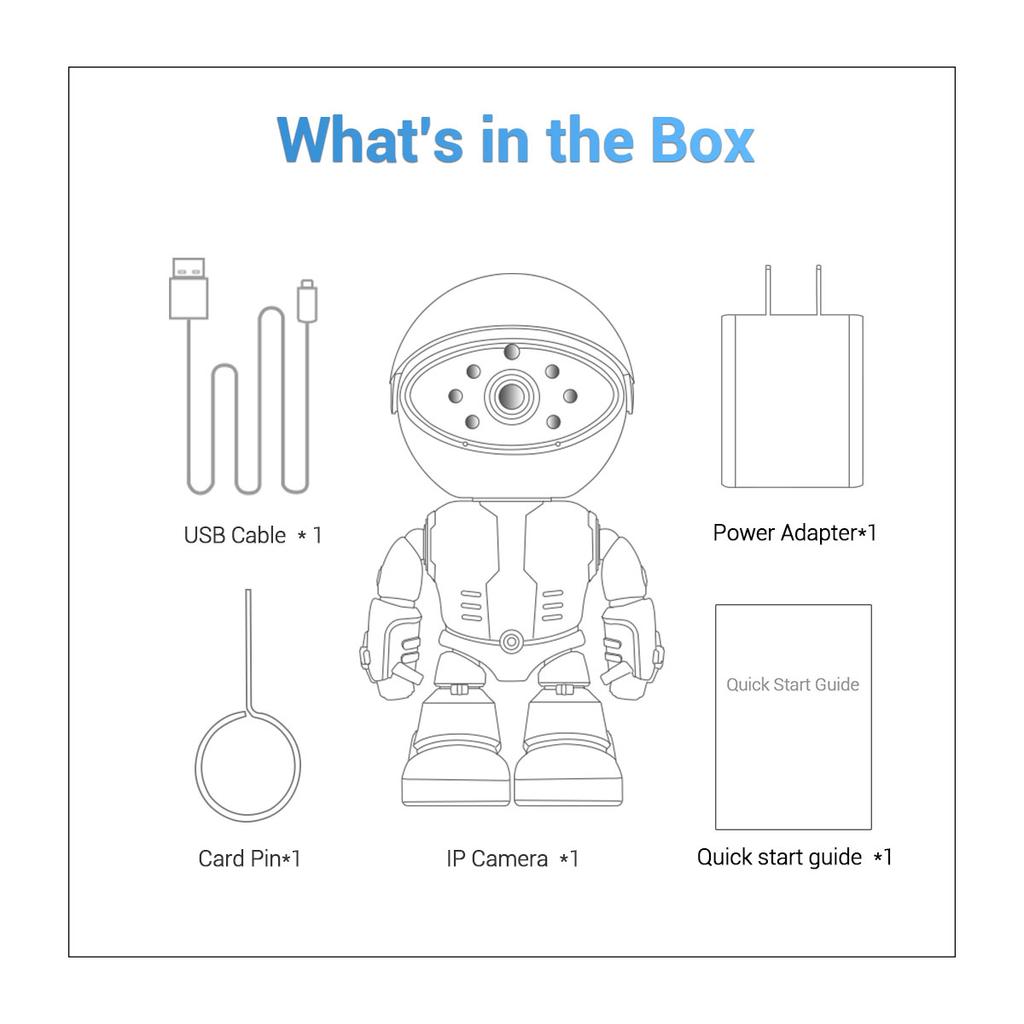 Robot IP Camera WiFi Indoor Camera Mini Home Security Camera