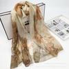 Elegant Ultra-Thin Peony Georgette Scarf for Ladies