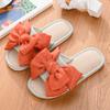 Мода модные атласные банты домашние тапочки для женщин 2024 осень зима домашние хлопковые тапочки женские легкие мягкие подошвы льняные тапочки