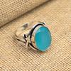 Aqua Chalcedony Gemstone Handmade Jewelry 925 Sterling Silver Ring For Her