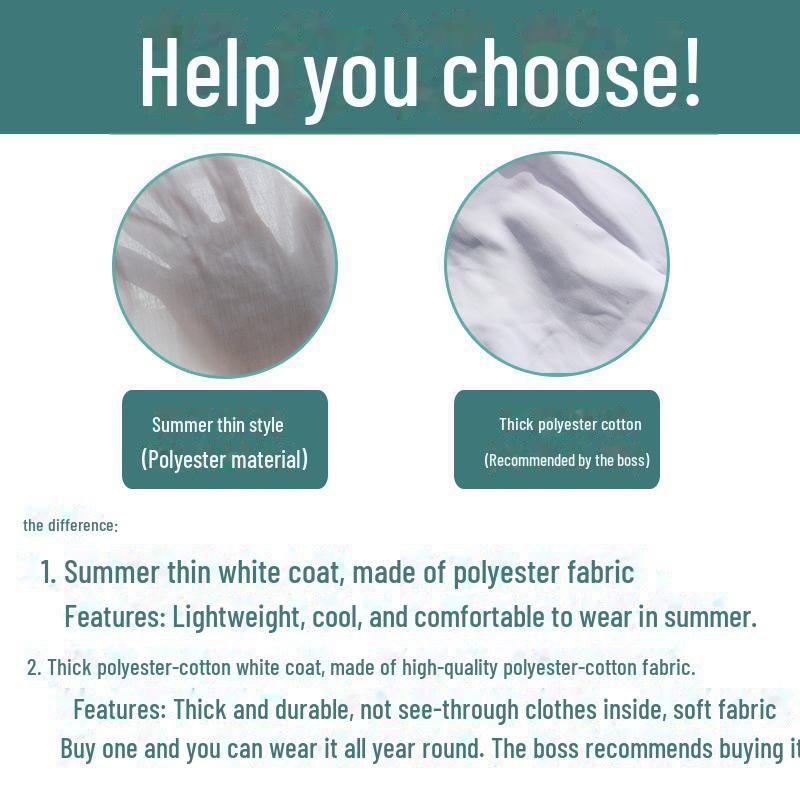 Утолщенное белое пальто: Длинный рукав унисекс лабораторный/докторский/пищевой/рабочий защитный халат