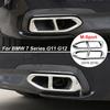 2Pcs Black/Chrome Silver Steel Car Exhaust Muffler Pipe Tip Cover Trim For BMW 7 Series G11 G12 M-Sport 2016-2018 Accessories