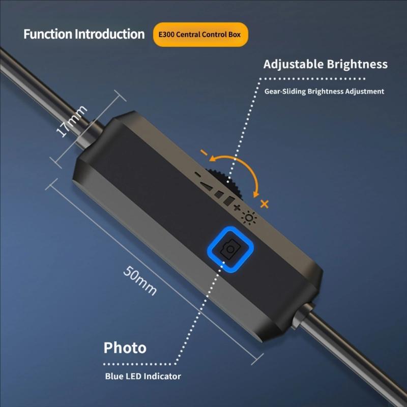 Камера для осмотра двигателя с USB-эндоскопом, направляющим кабелем 5 м, дисплеем на экране телефона и 6 светодиодами для осмотра машин и дренажных линий
