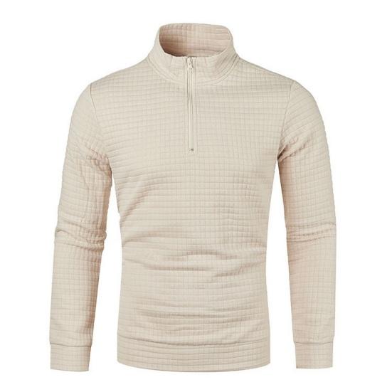 Толстовка Молния Воротник-стойка Длинный рукав Сплошной цвет Эластичная сетка Текстура Мягкая теплая средней длины