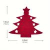 12pcs Christmas Tree-Shaped Felt Utensil Holders - Red & Green Holiday Table Decor with Star Accents, Durable Felt Cutlery