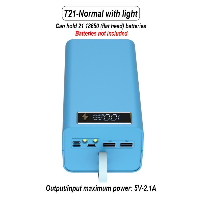 T21 21x18650 фонарик, зарядное устройство, держатель для аккумулятора, чехол «сделай сам», двойной USB 18650, чехол для аккумулятора, организация хранения