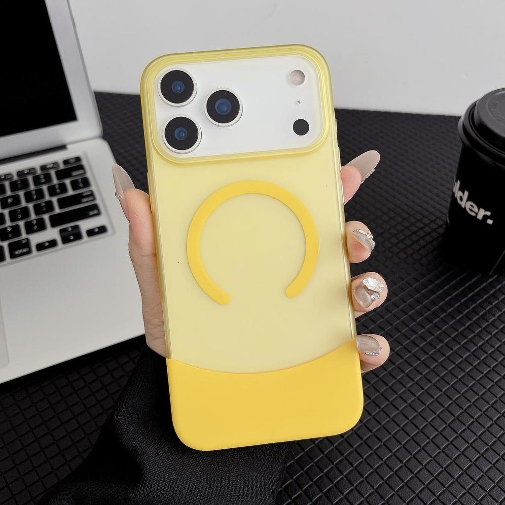 Магнитный чехол для iPhone 16: Полупрозрачный, Матовый, Ощущение кожи, Защита с большими отверстиями, Совместим с моделями 15/14