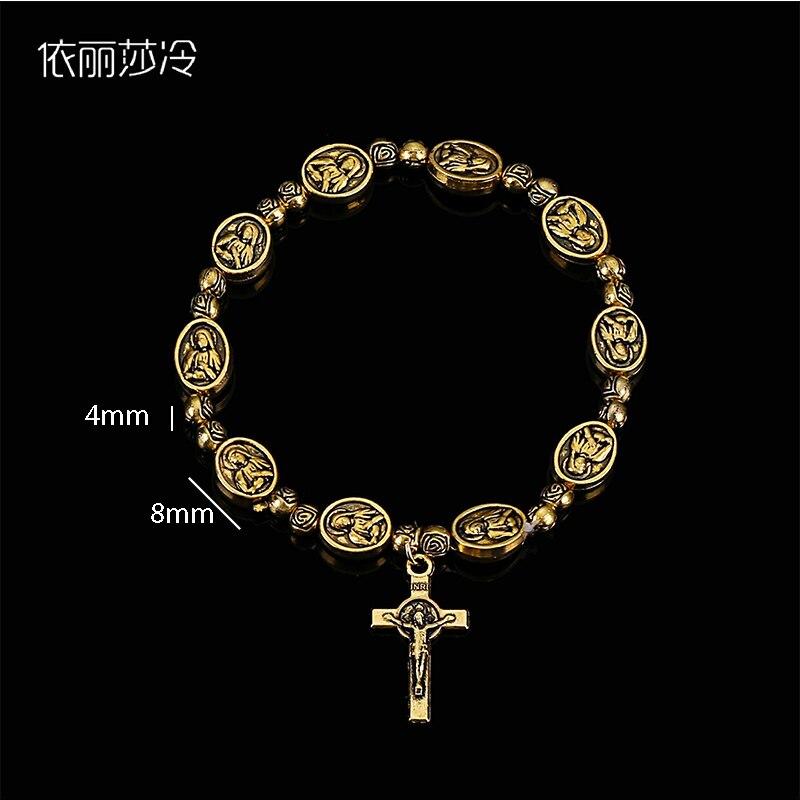 Модный браслет из эластичного сплава, маленький святой Делан, браслет с четками Иисуса, священный центр, сострадательный маленький святой Деран, религиозный