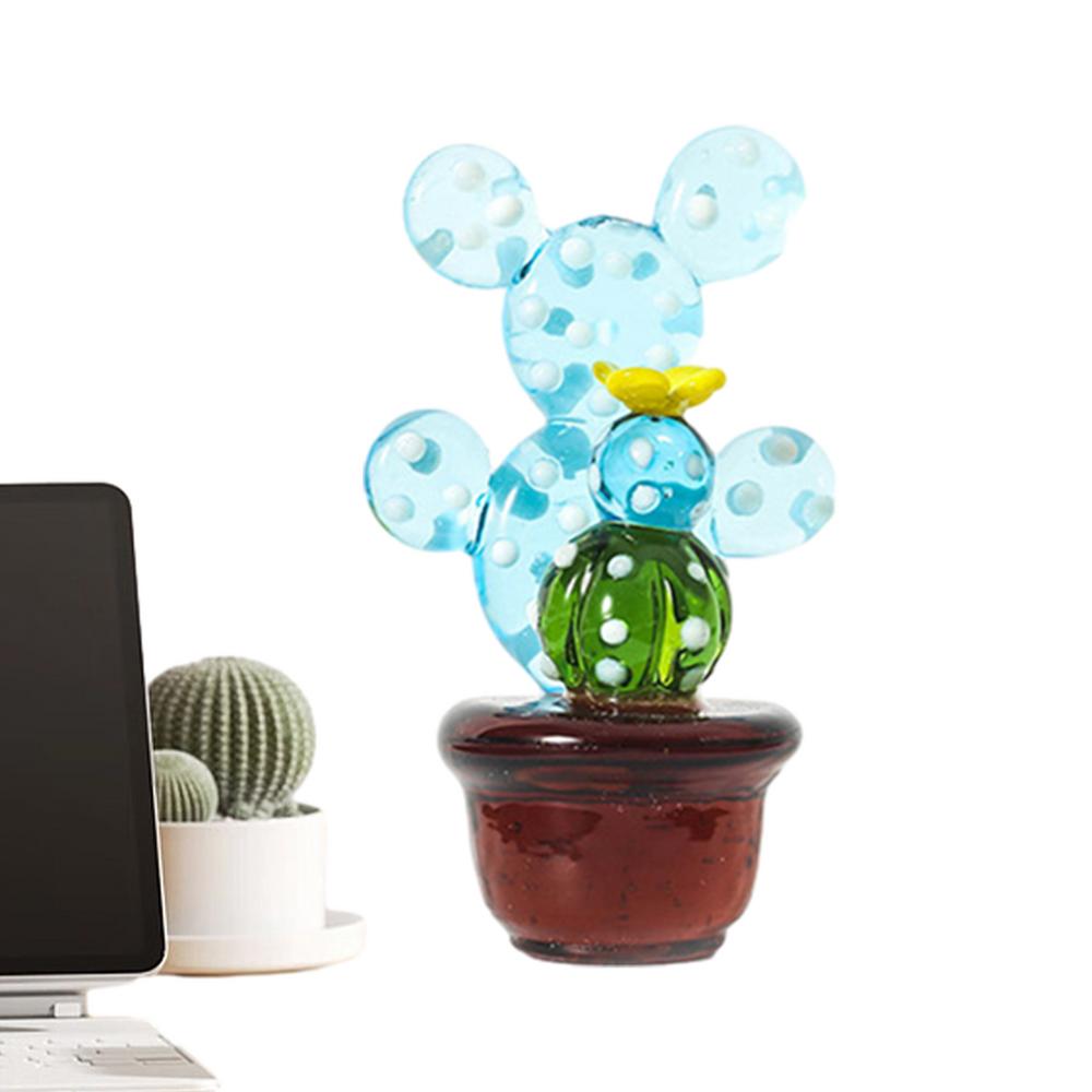 Мини-фигурки кактусов, украшения, стеклянный кактус, бонсай, декор, скульптуры и фигурки, настольные украшения, украшения для автомобилей и дома, игрушки