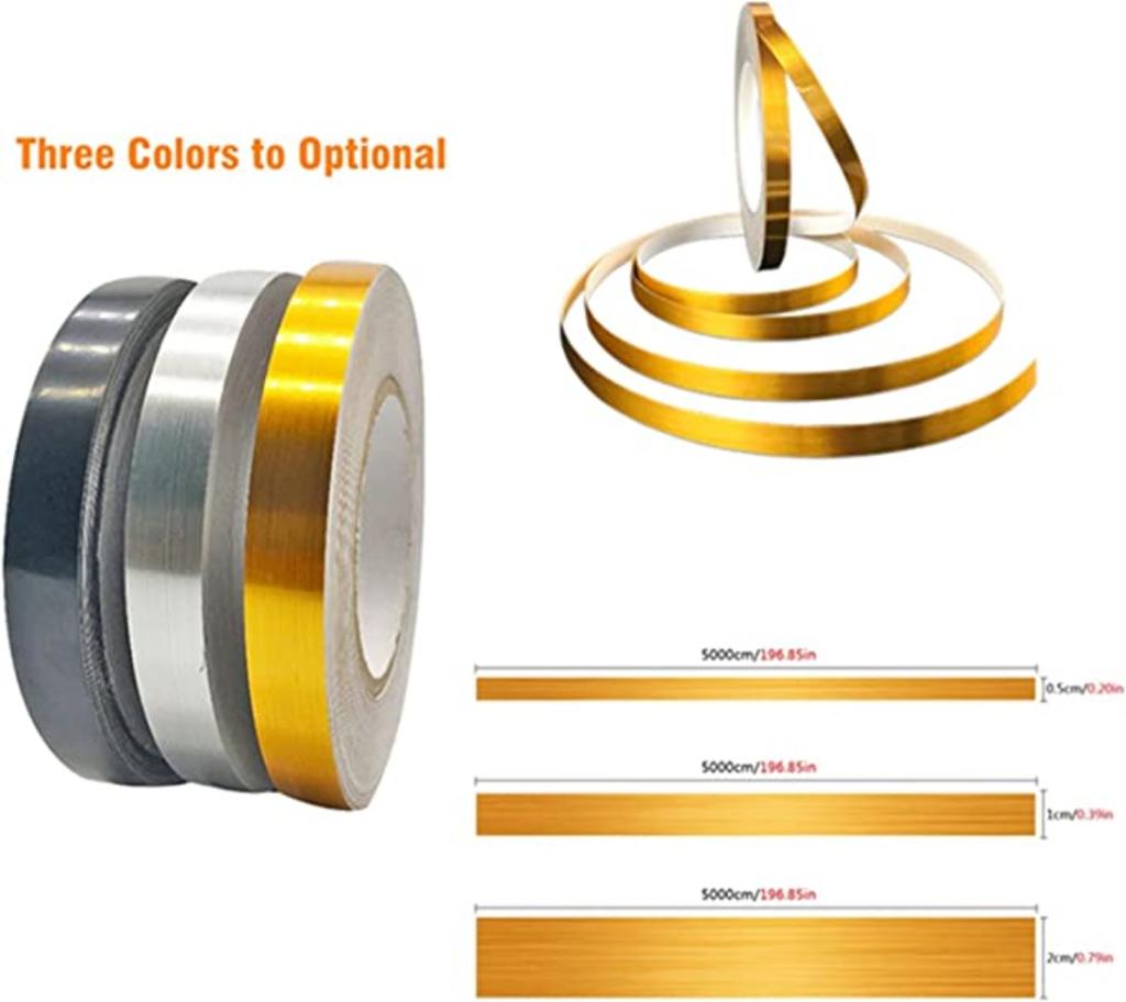 New 50M Gold Black Self-Adhesive Tile Stickers Tape Floor Waterproof Wall Gap Sealing Strip Tile Beauty Seam Sticker Home Decor